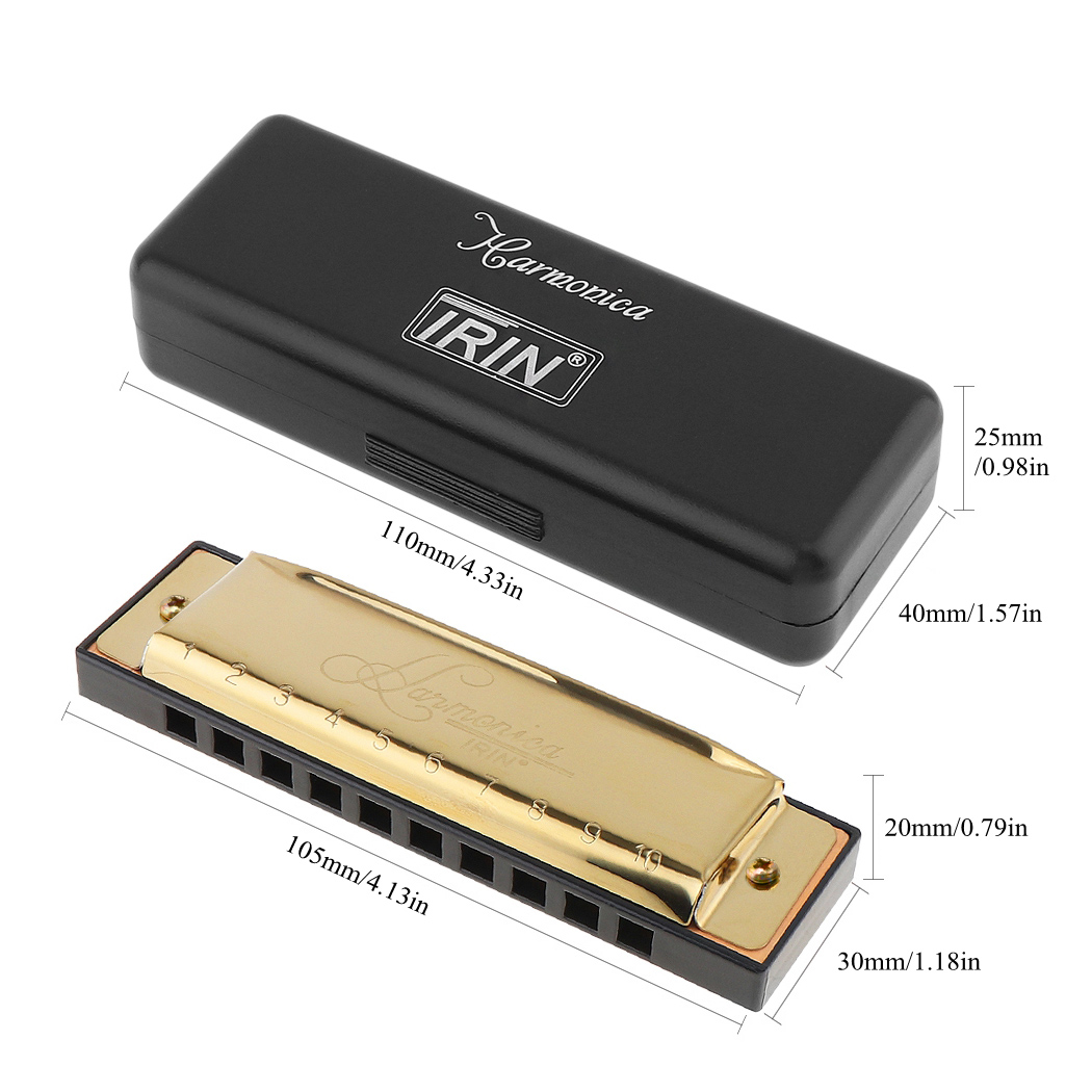 Серебряная/золотая гармошка Ke – обзор и цена Harmonica 10 Hole